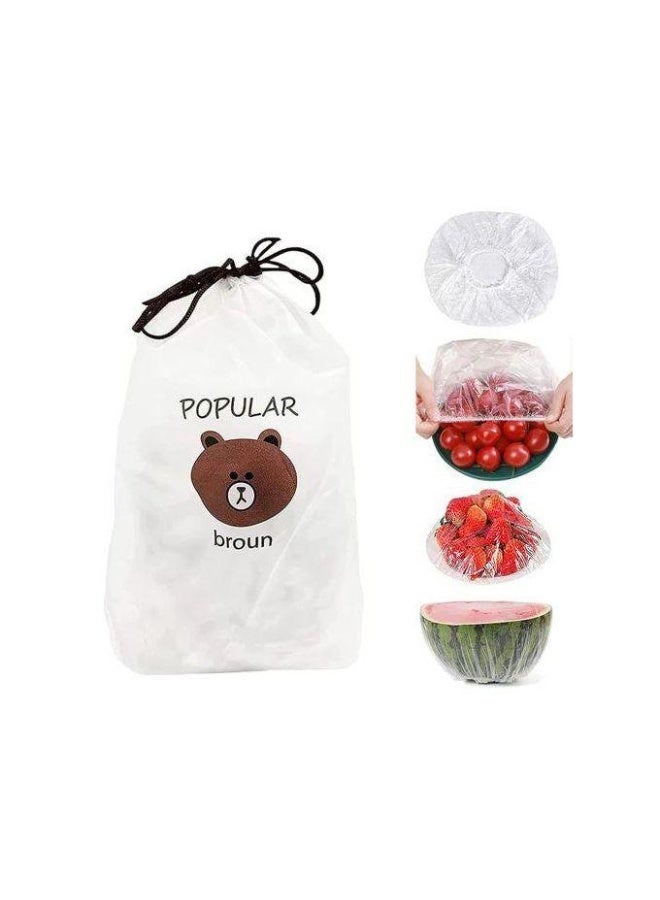 100pcs Fresh Keeping Food Bags, Reusable Flexible Plastic Lids for Food Storage - Image 2